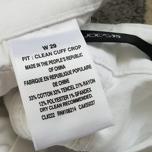 Joe's Jeans Jeans - Joe's Jeans Clean Cuff Crop in white Joe's Jeans Jeans - Joe's Jeans Clean Cuff Crop in white